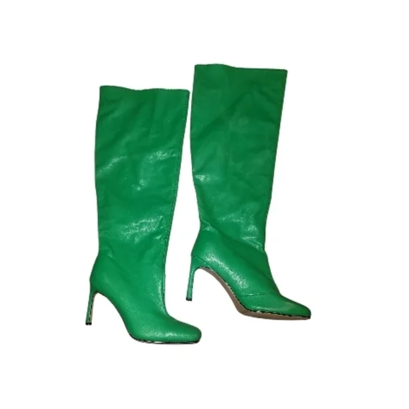 Green Knee-High Stiletto Boots - Women - Picture 3 of 6